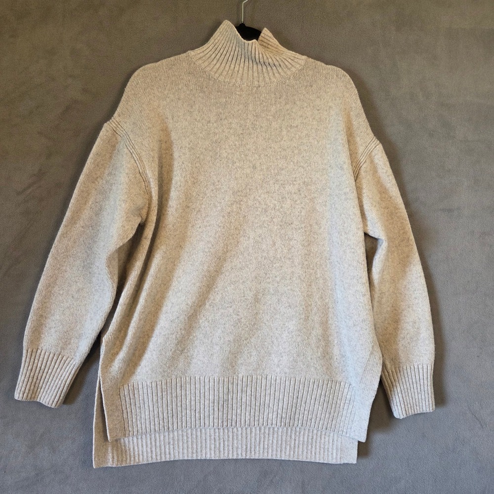 H&M Mock Neck Sweater Women Medium Oversized Minimalist Cozy Warm Scandi Style